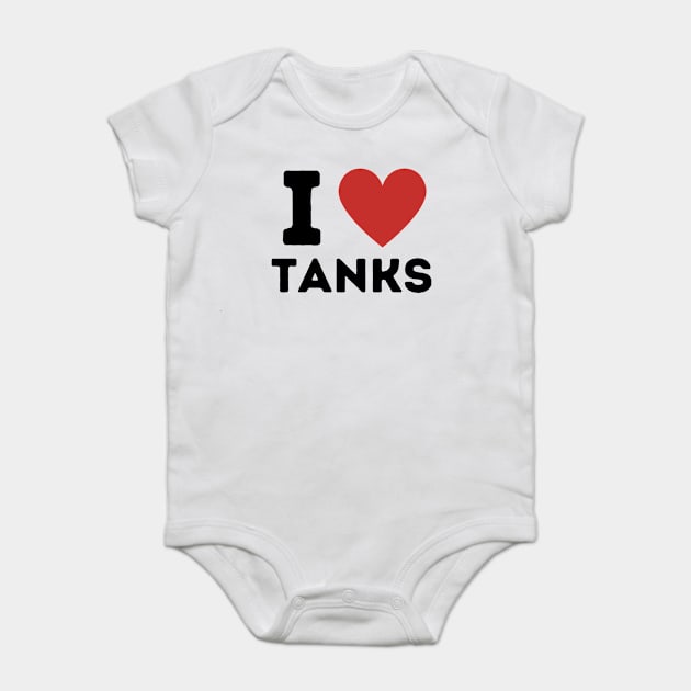 I Love Tanks Simple Heart Design Baby Bodysuit by Word Minimalism